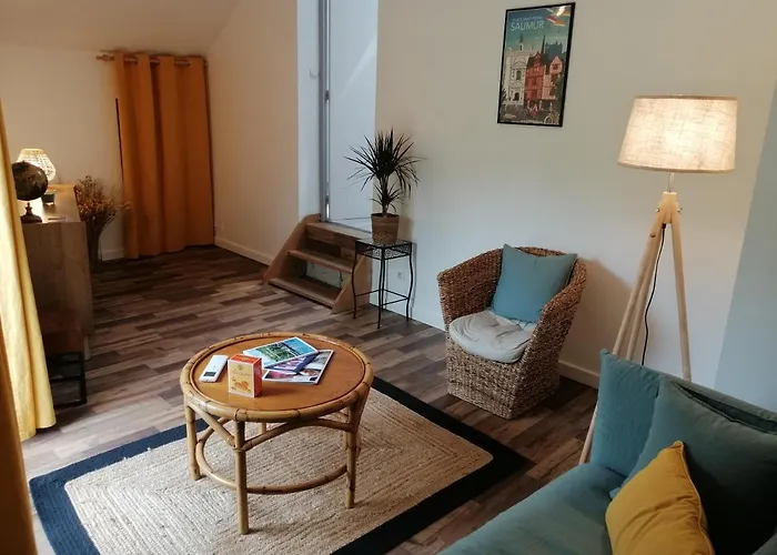 公寓 Bel Appt 3 Pieces, A L'etage, Jardin Privatif, Au Calme, 10 Mn Saumur Et Cnpe *